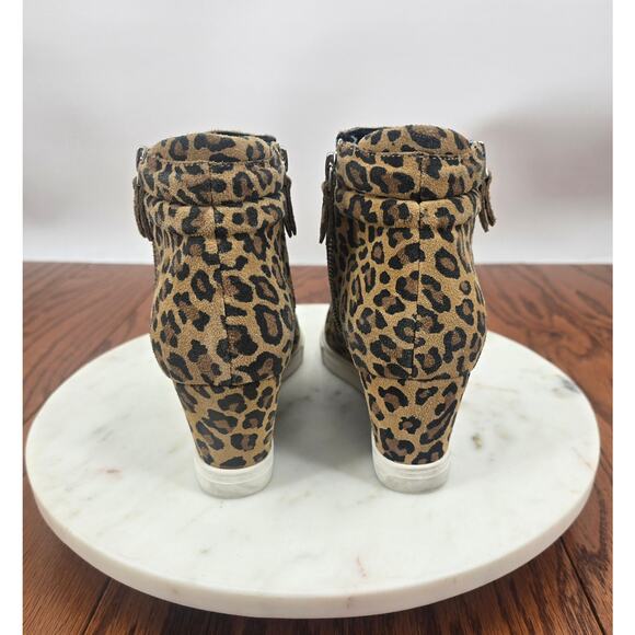 Linea Paolo Freida Platform Wedge Bootie In Suede Cheetah Print - Picture 3 of 7
